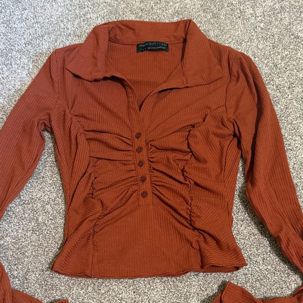 Urban Outfitters Terracotta Ruched Blouse